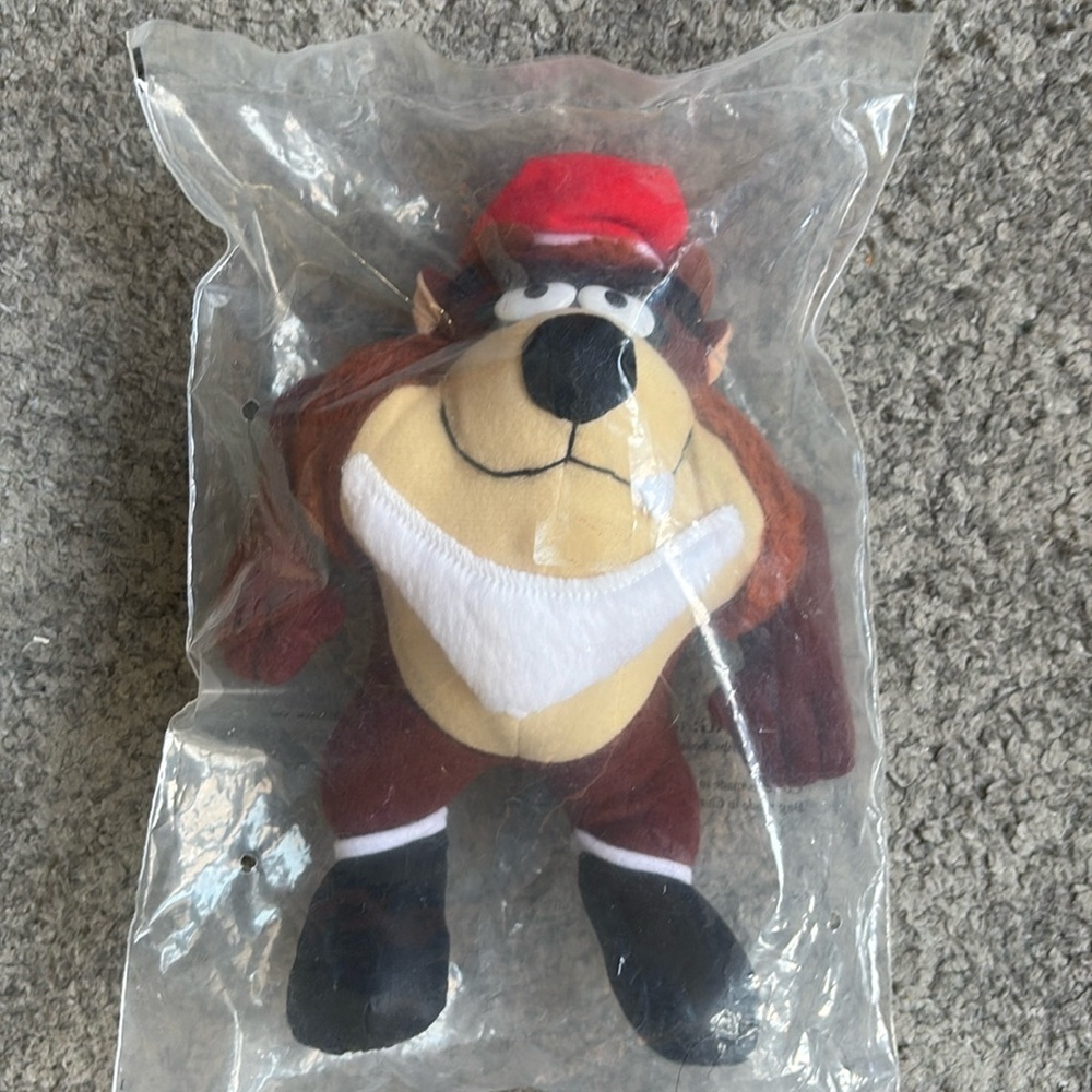 Vintage McDonald’d Holiday Loony Tunes Tasmanian Devil Plush Doll, 1992